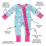 Sage Bamboo Ruffle Convertible Footie | Milk & Baby