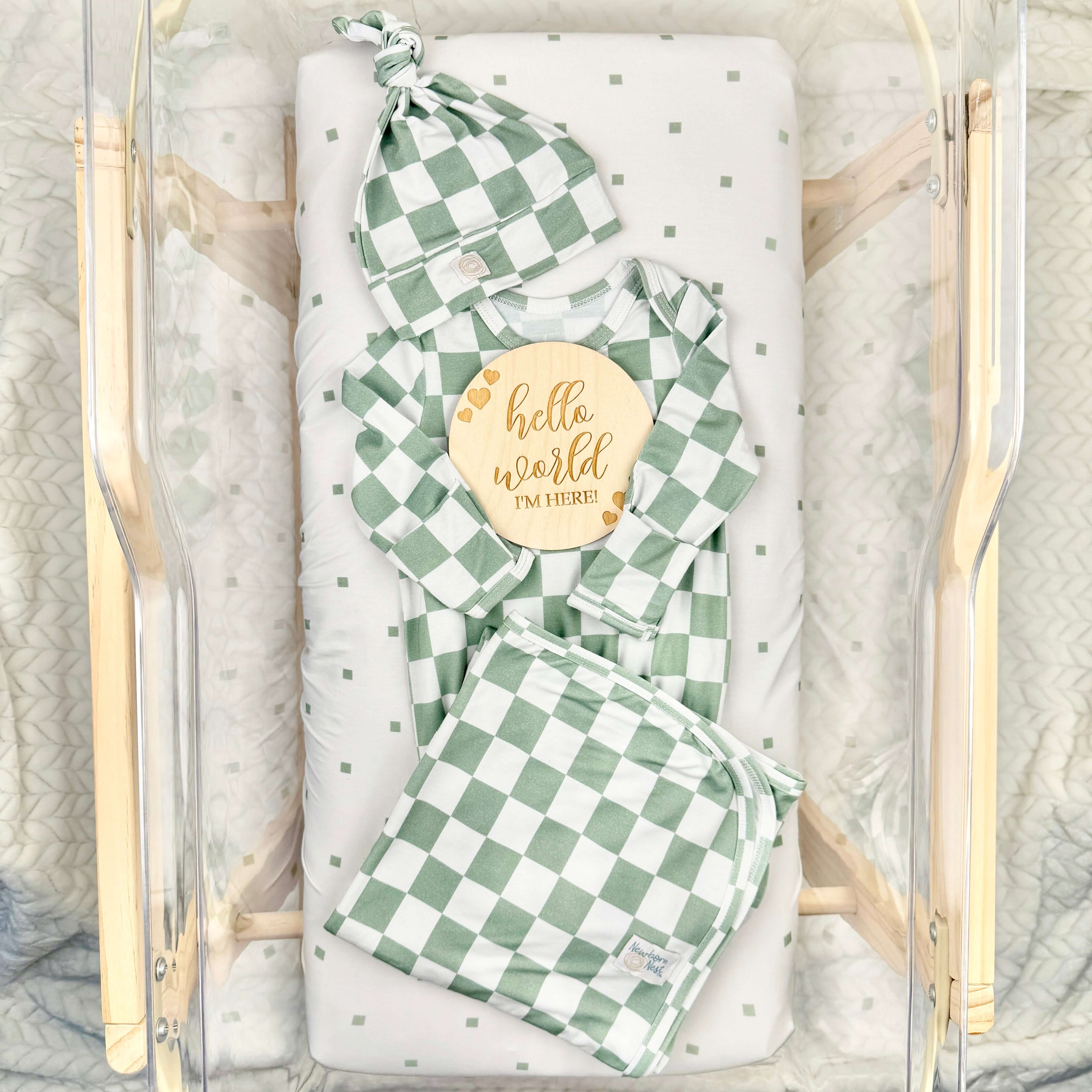 Sage | Bamboo Newborn Nest | Milk & Baby