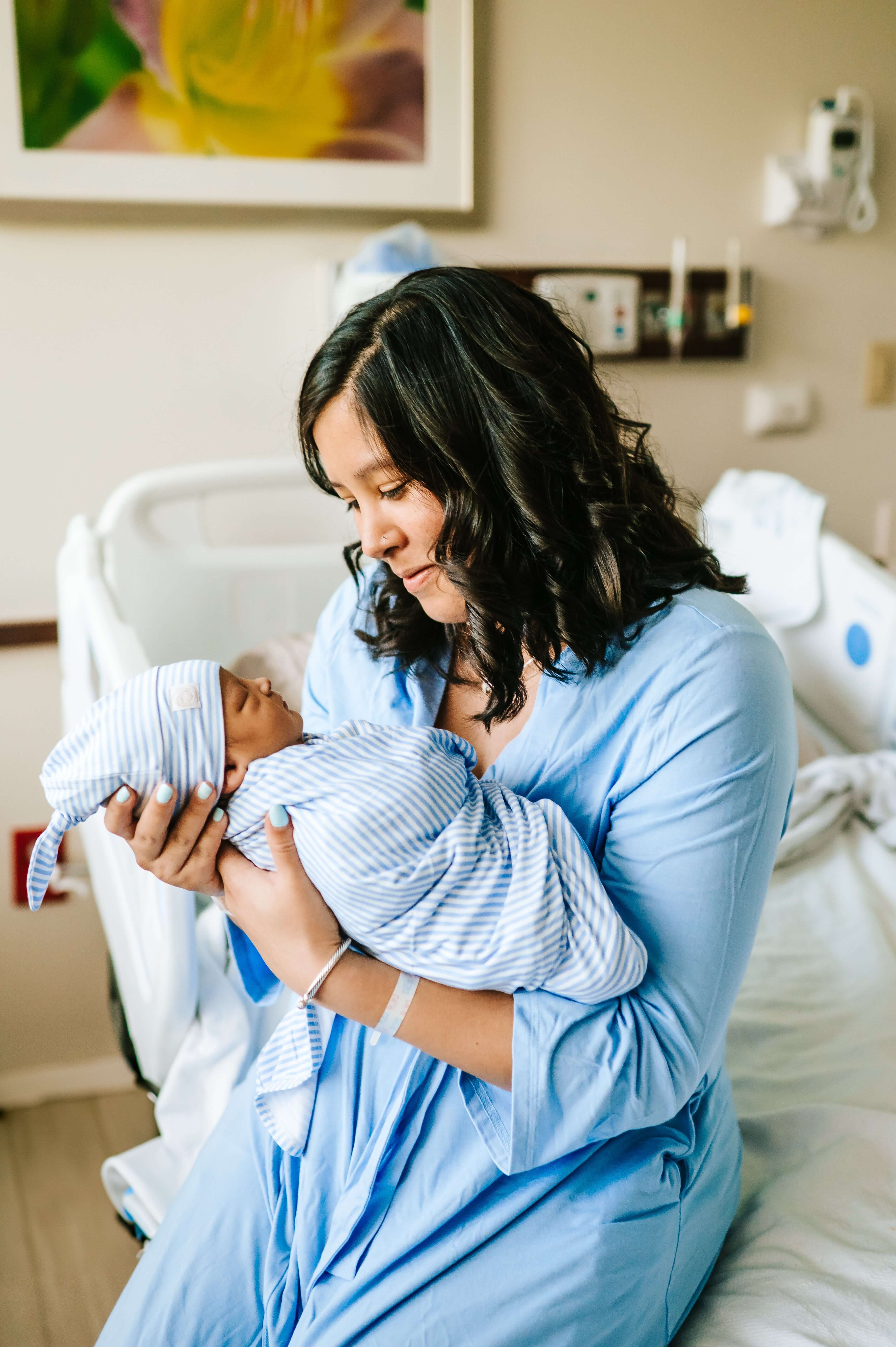 Samuel Dusty Blue | Mommy Robe | Milk & Baby