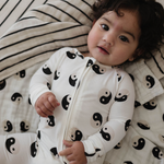 Black & White Yin Yang | Bamboo Zip Pajamas | Milk & Baby