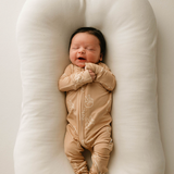 Peace Sign | Bamboo Zip Pajamas Milk & Baby