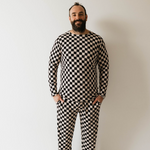 Black Checkerboard | Men's Bamboo Pajamas | Milk & Baby
