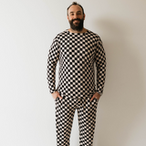 Black Checkerboard | Men's Bamboo Pajamas | Milk & Baby