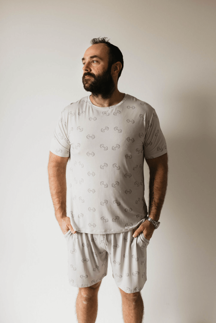 Arm Day | Men's Bamboo Short Pajamas | Milk & Baby