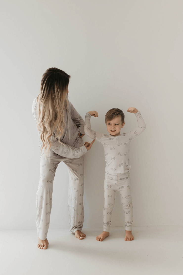 Arm Day | Men's Long Sleeve Bamboo Pajamas | Milk & Baby