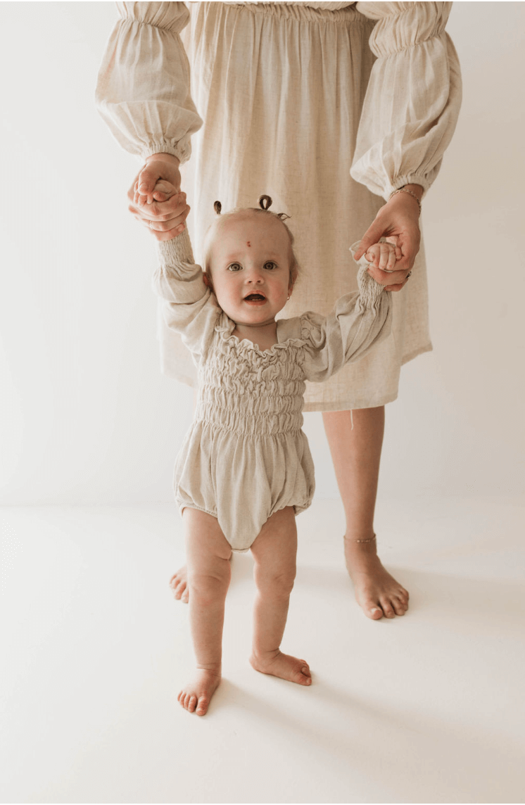 Linen Romper | Flax | Milk & Baby