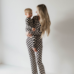 Black Checkerboard | Women's Bamboo Pajamas | Milk & Baby