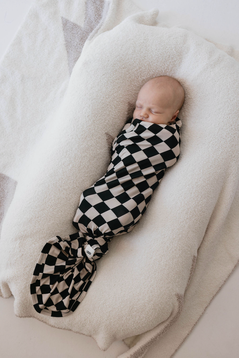 Black Checkerboard | Bamboo Swaddle | Milk & Baby