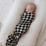 Black Checkerboard | Bamboo Swaddle | Milk & Baby