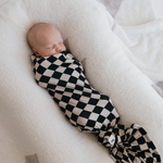 Black Checkerboard | Bamboo Swaddle | Milk & Baby