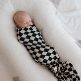 Black Checkerboard | Bamboo Swaddle | Milk & Baby