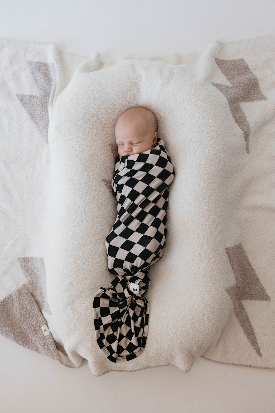Black Checkerboard | Bamboo Swaddle | Milk & Baby
