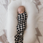 Black Checkerboard | Bamboo Swaddle | Milk & Baby