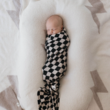 Black Checkerboard | Bamboo Swaddle | Milk & Baby