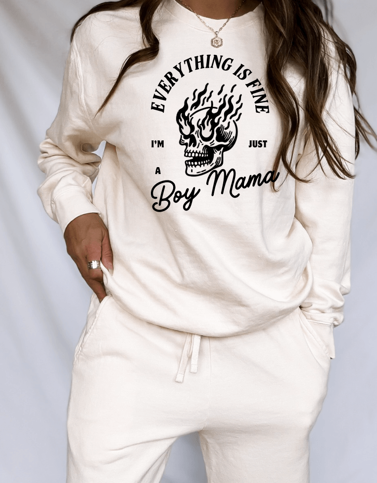 Everything is Fine | I'm Just a Boy Mama Sweatsuit Bundle | Milk & Baby