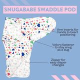 Snugababe Swaddle™ Sleep Pod | Colorful Hearts | Milk & Baby