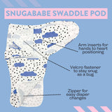 Snugababe Swaddle™ Sleep Pod | Blue Clouds | Milk & Baby
