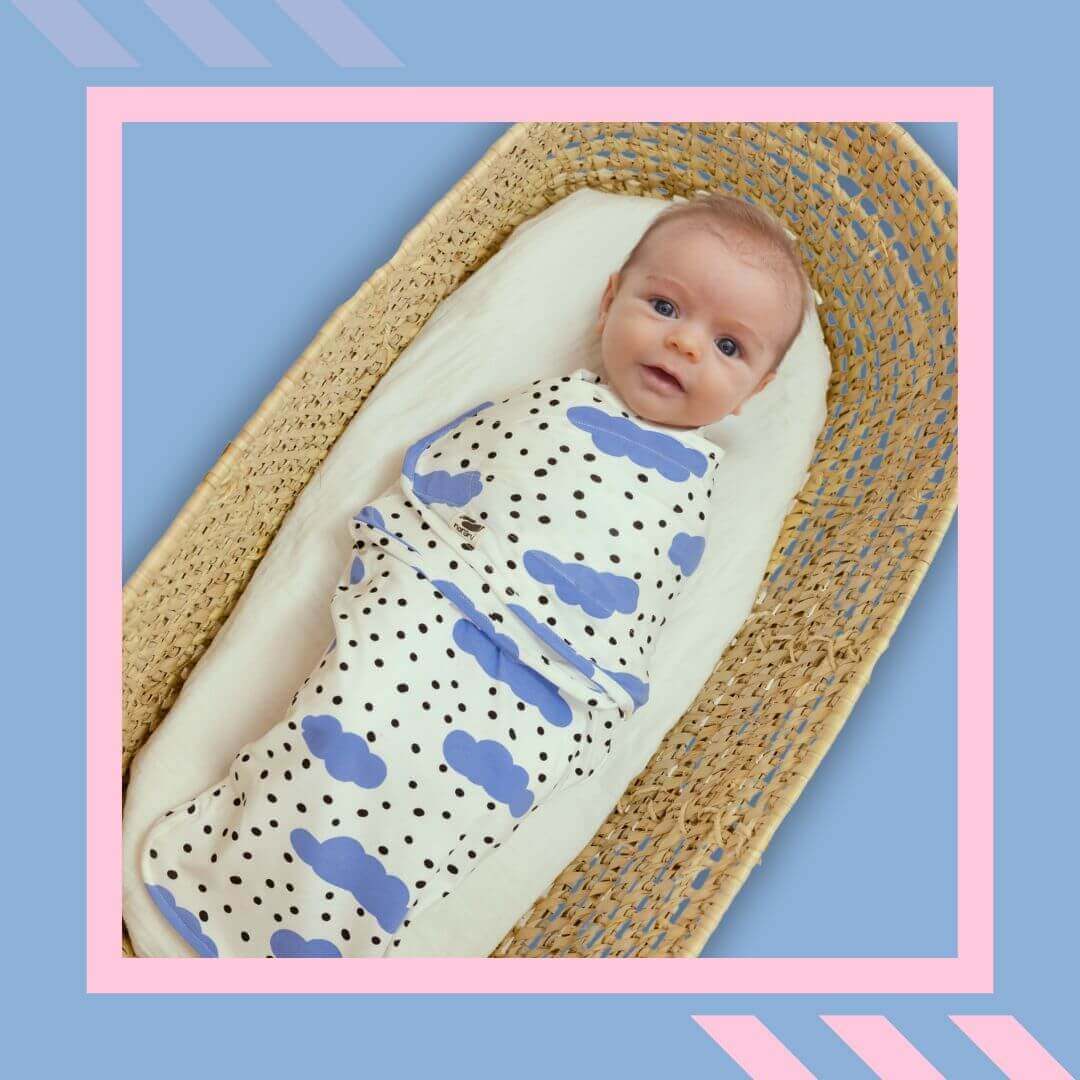 Snugababe Swaddle™ Sleep Pod | Blue Clouds | Milk & Baby