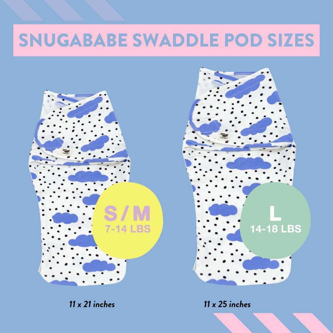 Snugababe Swaddle™ Sleep Pod | Blue Clouds | Milk & Baby