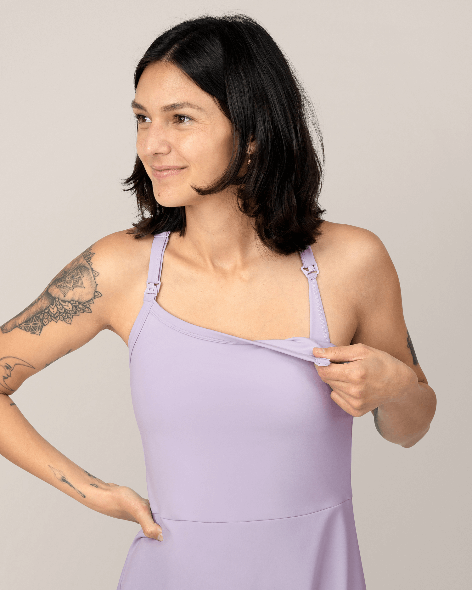 Stevie Active Racerback Nursing Dress | Lavender Mist | Milk & Baby