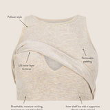 Sublime® Bamboo Maternity & Nursing Longline Bra Top | Navy | Milk & Baby