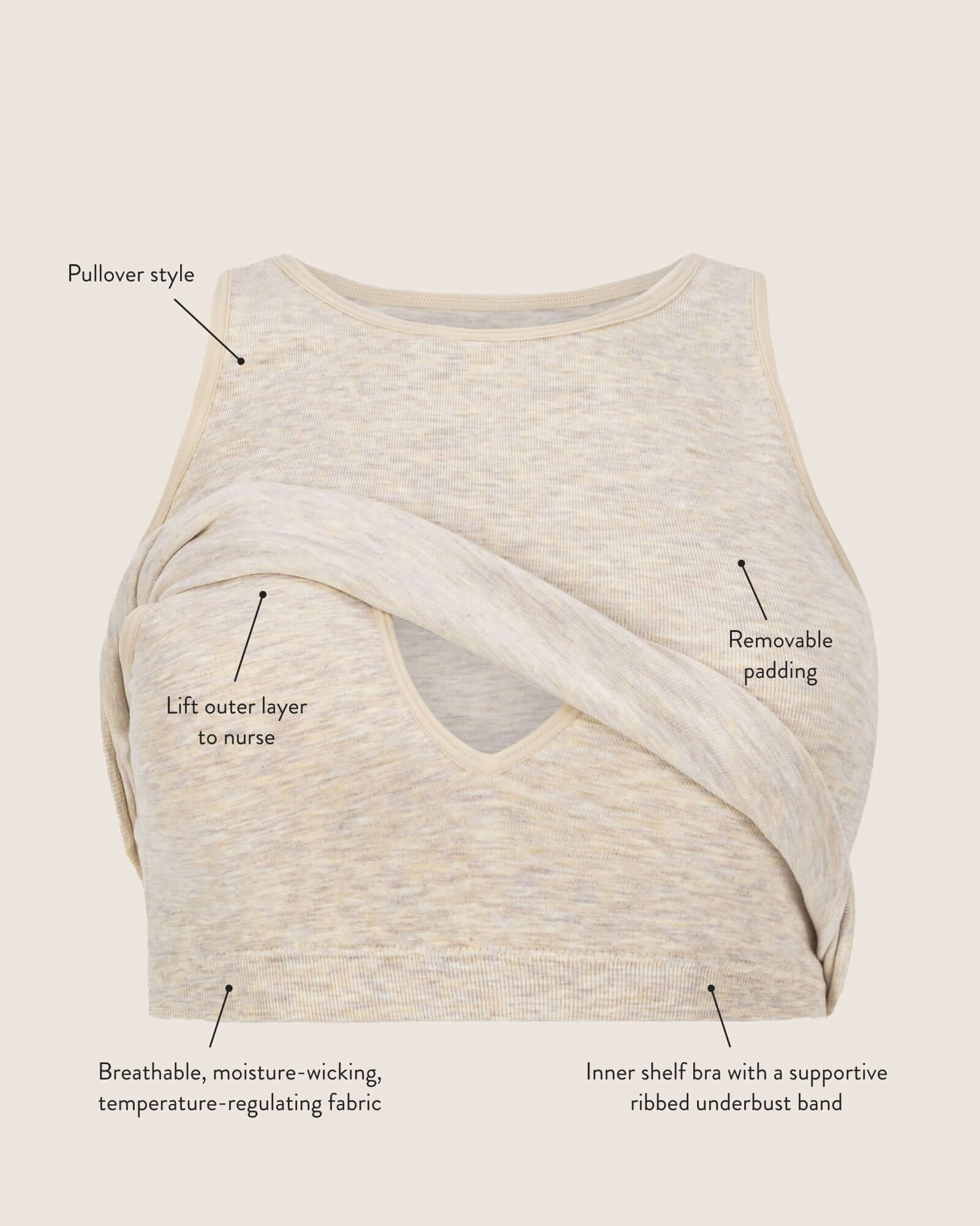 Sublime® Bamboo Maternity & Nursing Longline Bra Top | Navy | Milk & Baby
