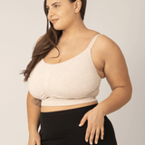 Sublime® Bamboo Hands-Free Pumping Lounge & Sleep Bra | Oatmeal Heather | Milk & Baby