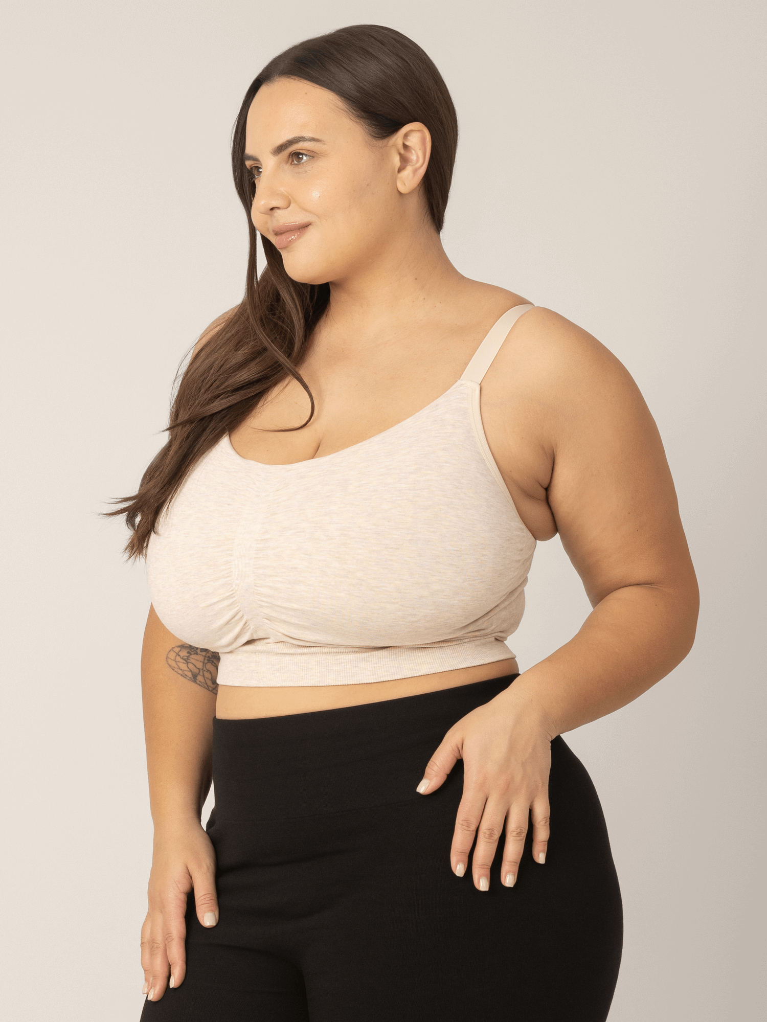 Sublime® Bamboo Hands-Free Pumping Lounge & Sleep Bra | Oatmeal Heather | Milk & Baby