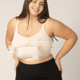 Sublime® Bamboo Hands-Free Pumping Lounge & Sleep Bra | Oatmeal Heather | Milk & Baby