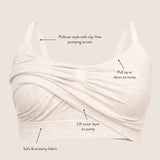 Sublime® Bamboo Hands-Free Pumping Lounge & Sleep Bra | Twilight | Milk & Baby