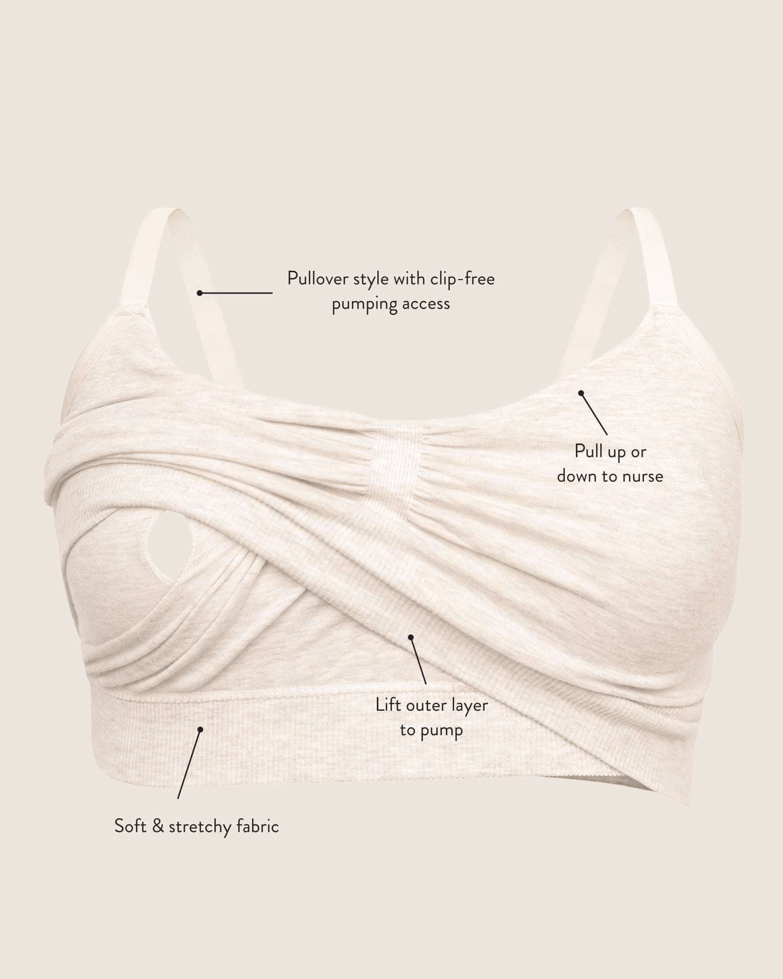 Sublime® Bamboo Hands-Free Pumping Lounge & Sleep Bra | Twilight | Milk & Baby