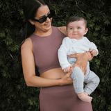 Sublime® Bamboo Hands-Free Pumping Longline Bra Top | Twilight | Milk & Baby