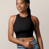 Sublime® Bamboo Hands-Free Pumping Longline Bra Top | Black | Milk & Baby