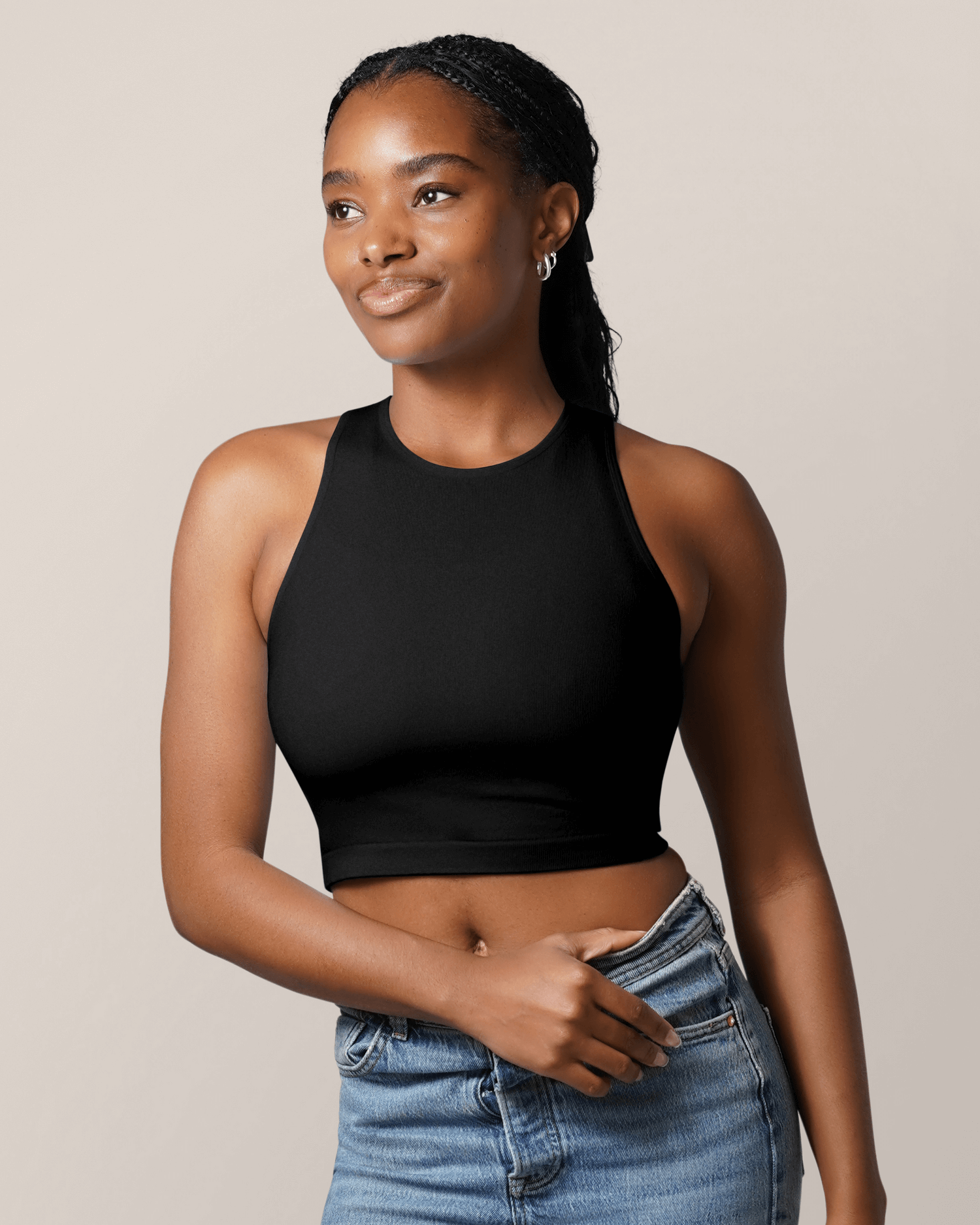 Sublime® Bamboo Hands-Free Pumping Longline Bra Top | Black | Milk & Baby