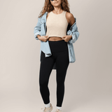 Sublime® Bamboo Hands-Free Pumping Longline Bra Top | Oatmeal Heather | Milk & Baby