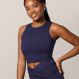 Sublime® Bamboo Maternity & Nursing Longline Bra Top | Navy | Milk & Baby