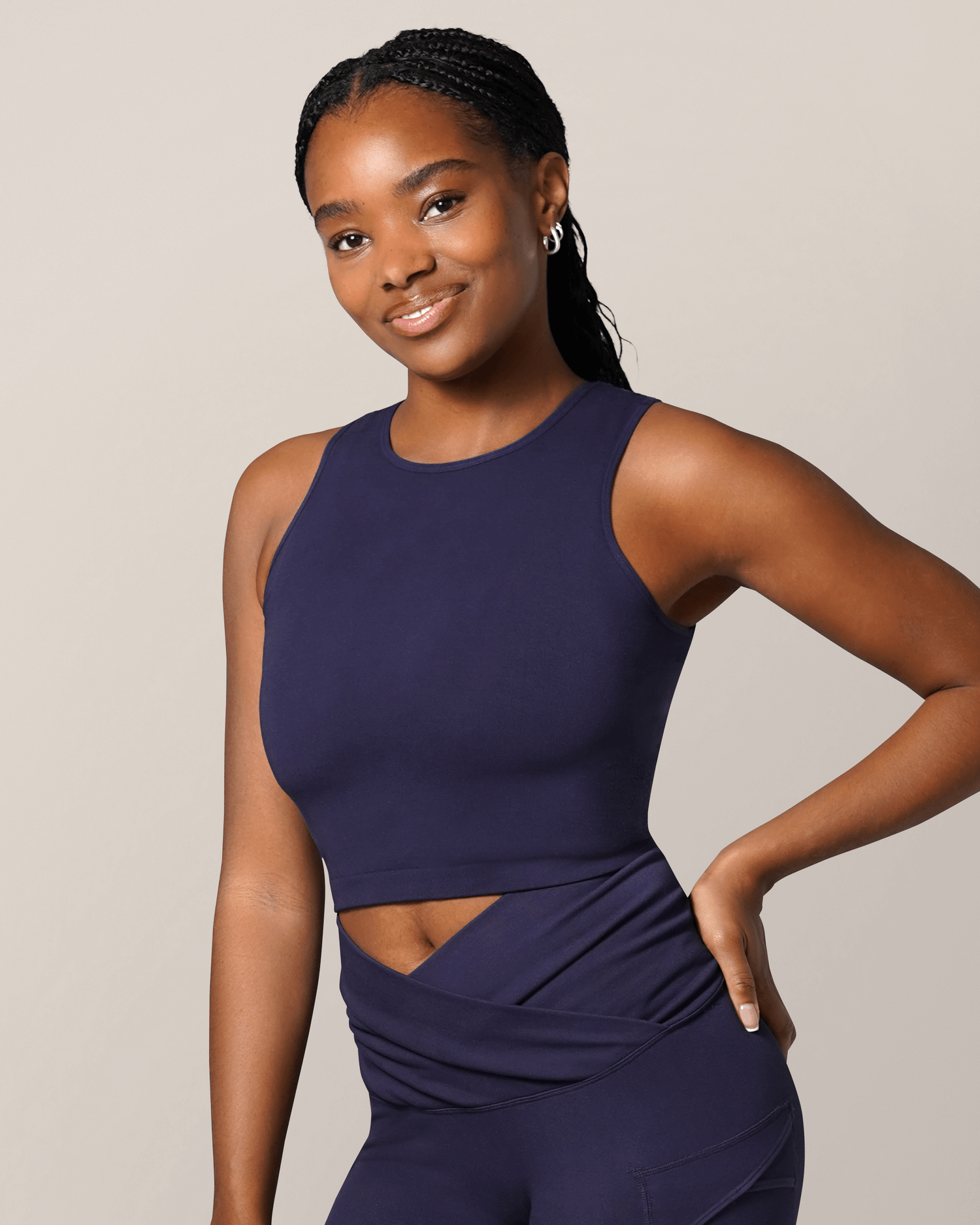 Sublime® Bamboo Maternity & Nursing Longline Bra Top | Navy | Milk & Baby