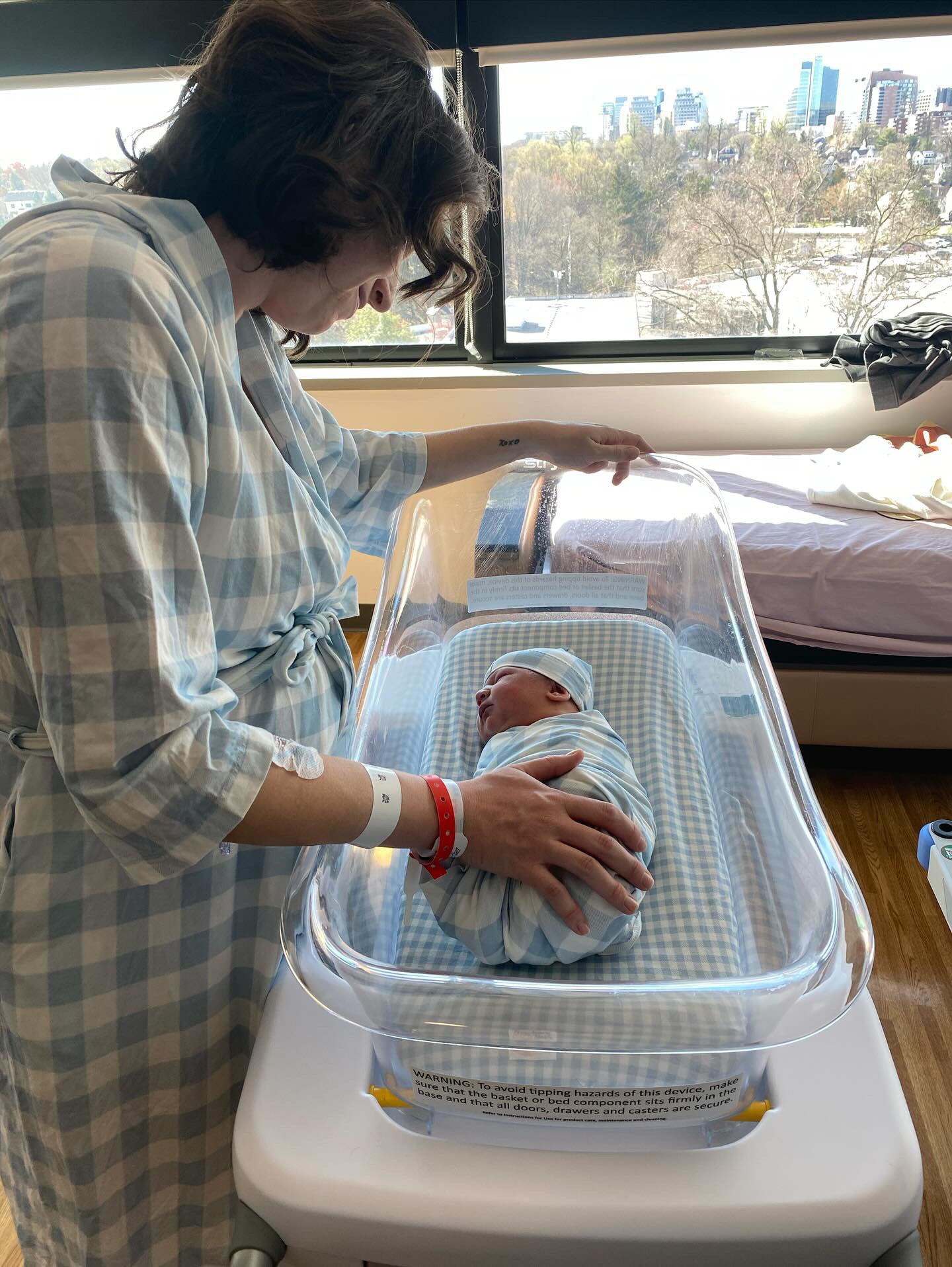 Mommy Robe - Sunday Picnic Dusty Blue | Milk & Baby