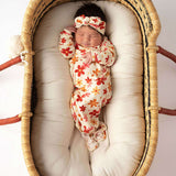 Groovy Flower Knotted Newborn Gown | Milk & Baby
