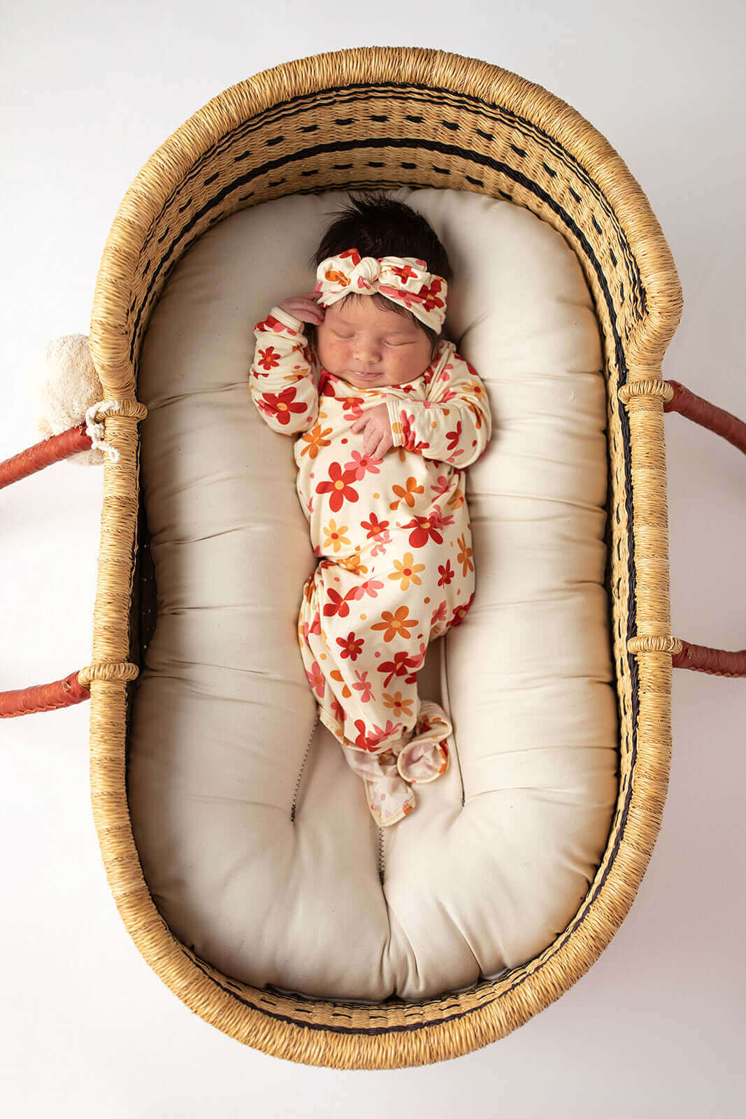 Groovy Flower Knotted Newborn Gown | Milk & Baby