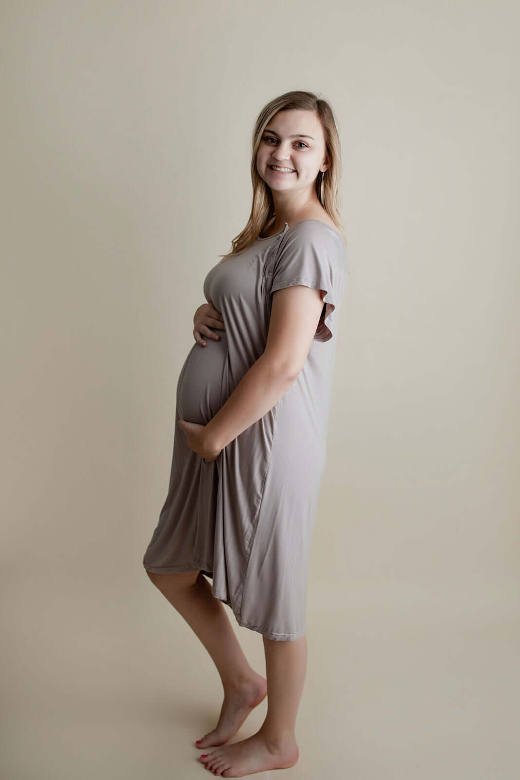 Harbor Mist Maternity Mommy Labor & Delivery Gown | Milk & Baby