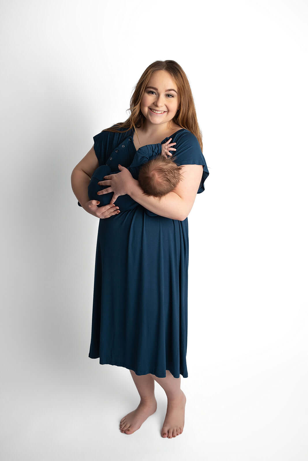 Navy Labor & Delivery Gown | Milk & Baby