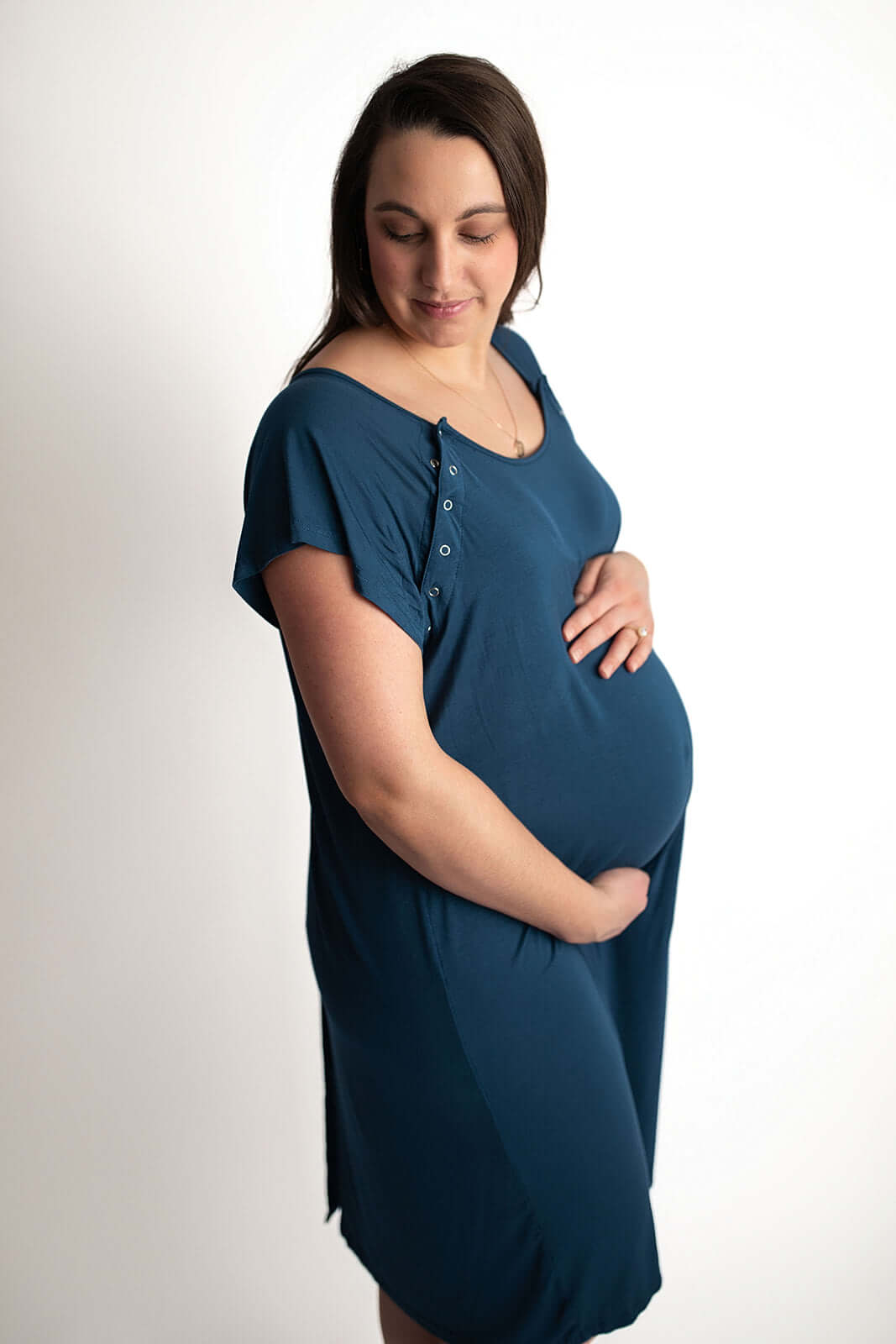 Navy Labor & Delivery Gown | Milk & Baby