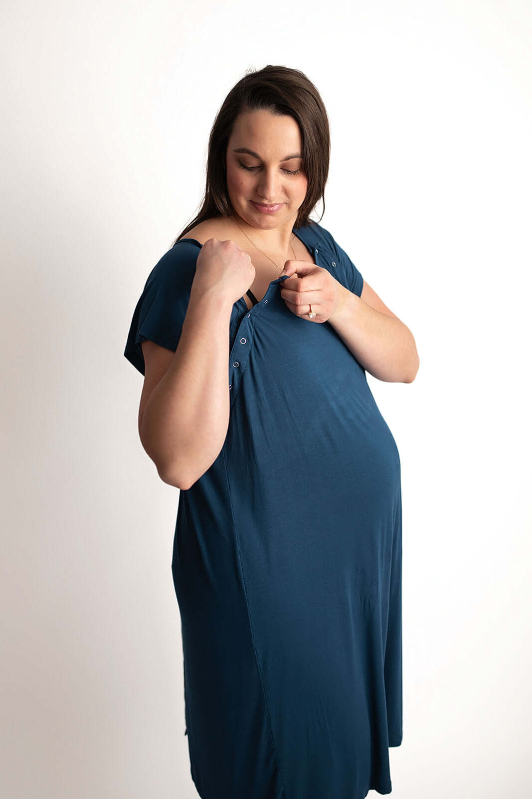 Navy Labor & Delivery Gown | Milk & Baby