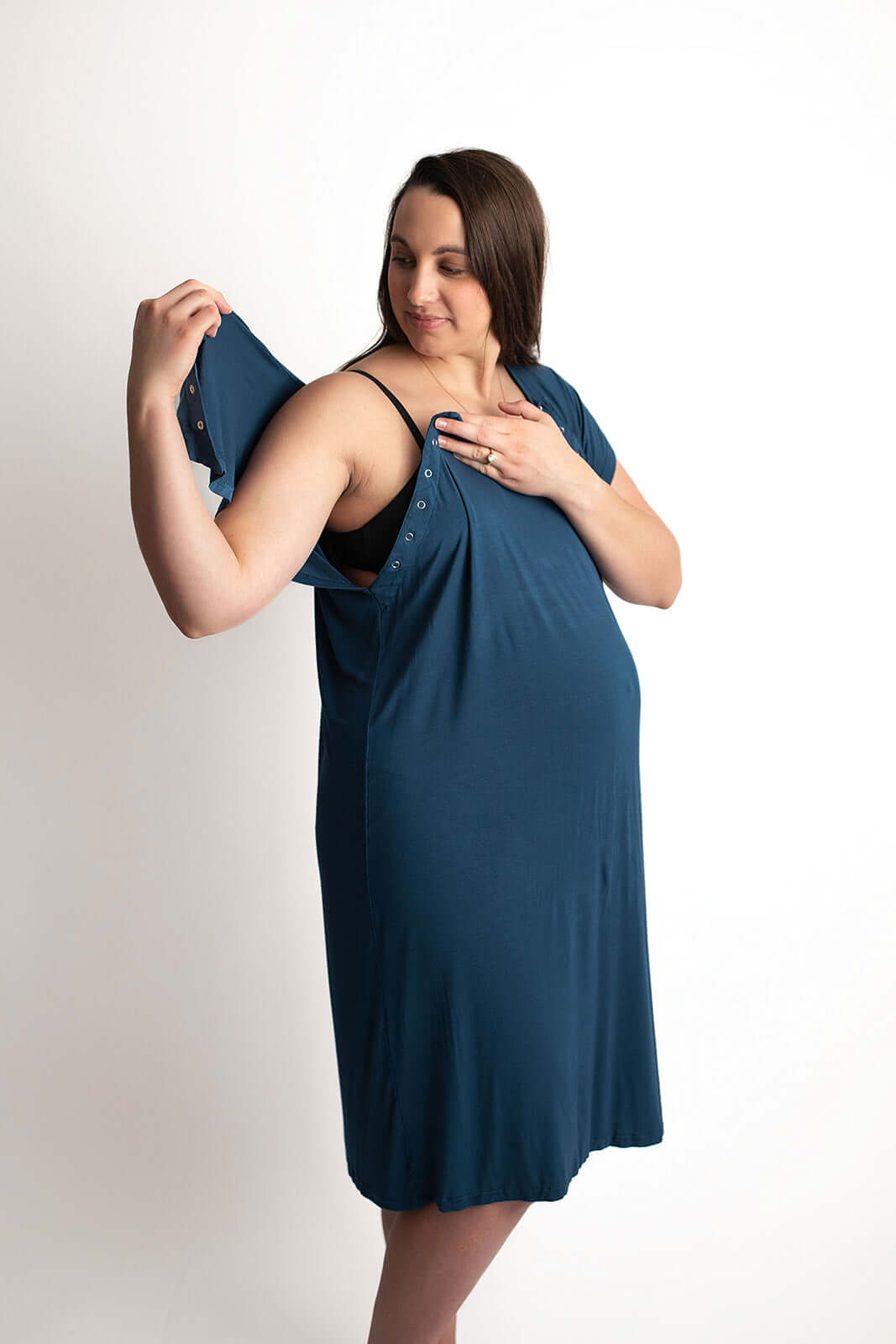 Navy Labor & Delivery Gown | Milk & Baby