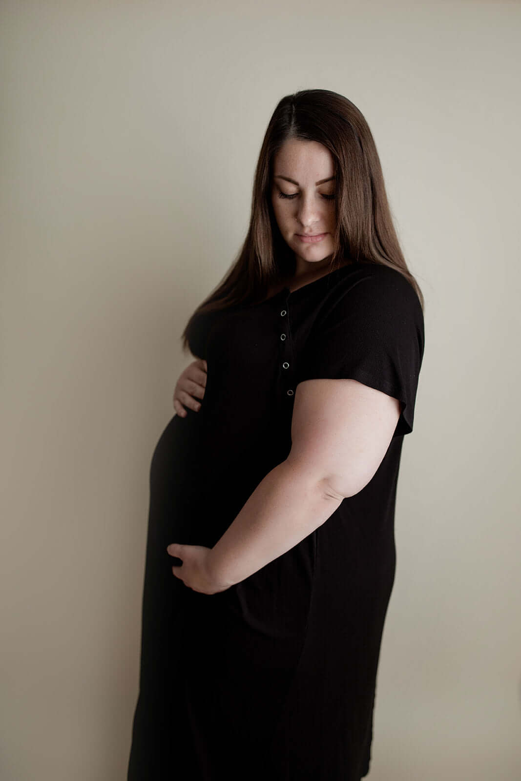 Black Ribbed Labor & Delivery Gown | Milk & Baby