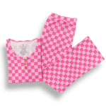 Pink Check Ribbed Womens Pajama Set | Milk & Baby