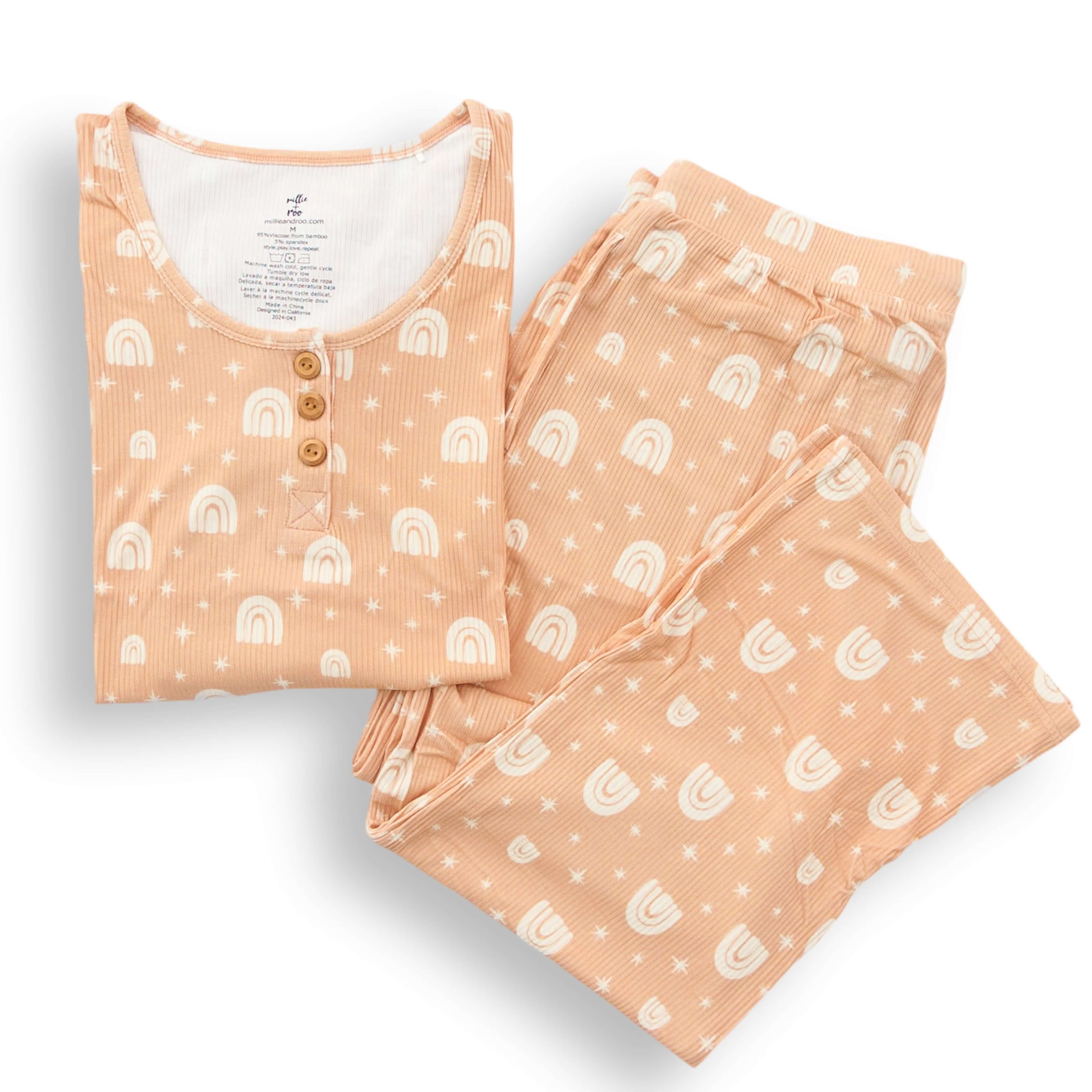 Rainbow Ribbed | Women's Pajama Set | Milk & Baby