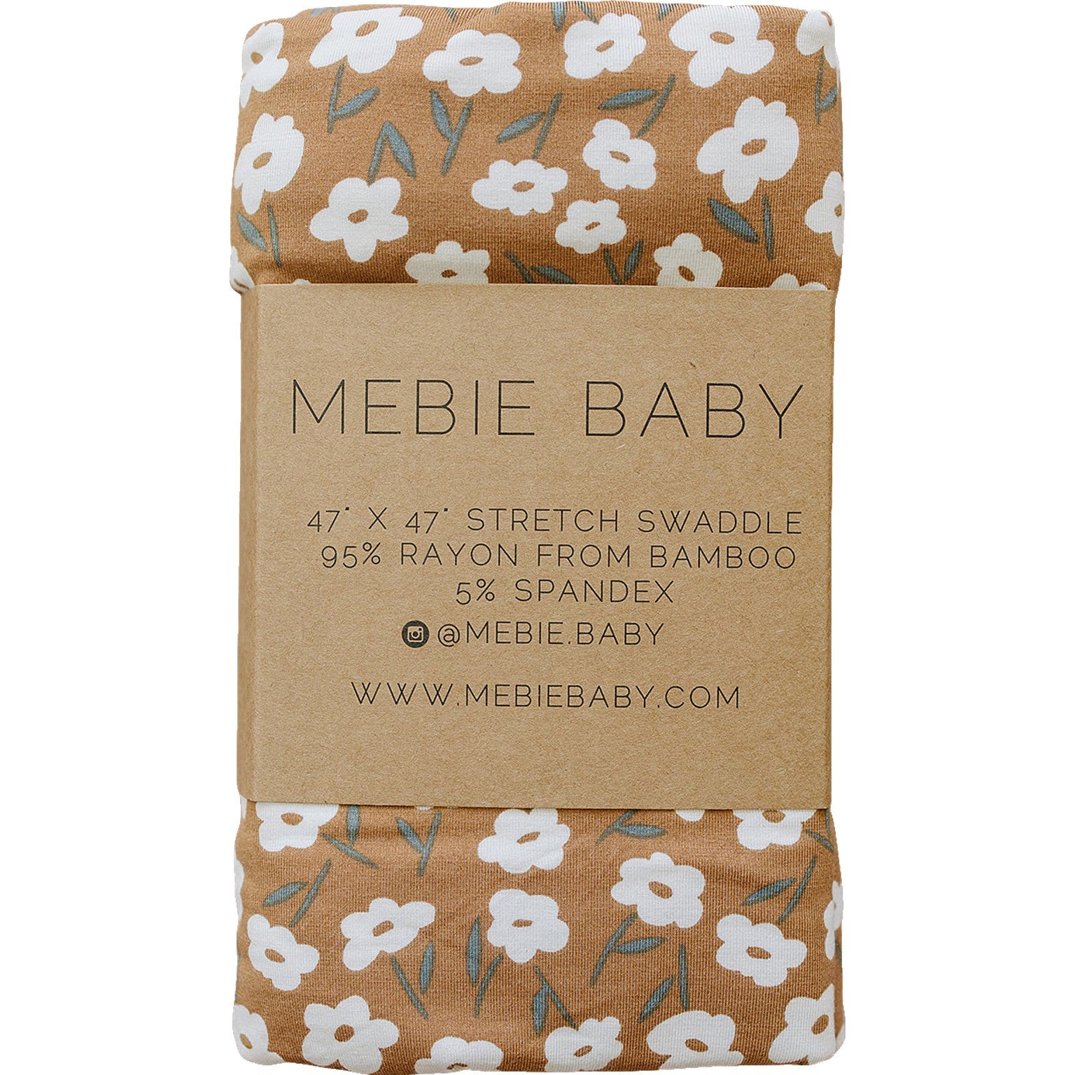 Mustard Floral Bamboo Stretch Swaddle | Milk & Baby