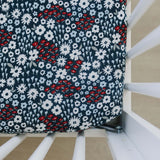 Americana Floral Bamboo Stretch Crib Sheet | Milk & Baby